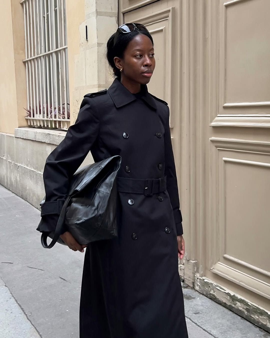 Sylvie Mus wearing Mango trench coat