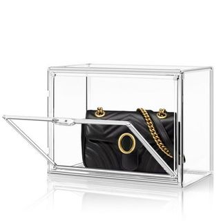 Dayooh Clear Acrylic Display Box for Handbag Stackable With Magnetic Door Clear Bag Box Organizer for Closet 1 Pack