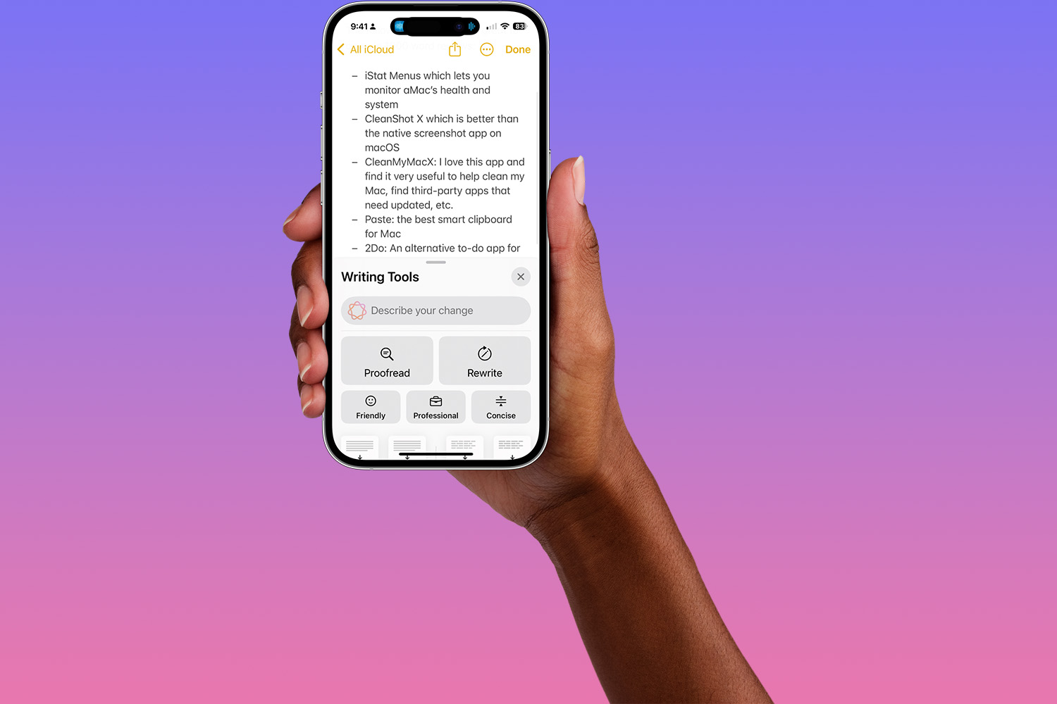 Apple Notes app on iPhone.
