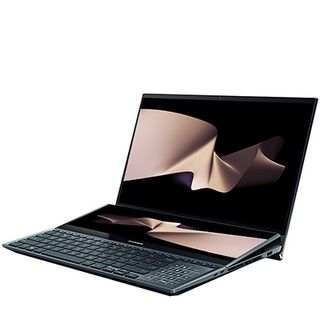 Product shot of Asus Zenbook Pro 14 Duo OLED, one of the best laptops for animation