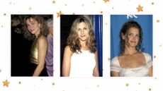 A composite image of Jennifer Grey, Jennifer Aniston and Katie Holmes, three examples of actors who played the 'girl next door' perfectly.