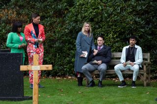 Verity Hutchinson's funeral gets underway in Hollyoaks. 
