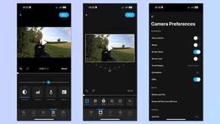 Screenshots of the GoPro Quik app on a blue background