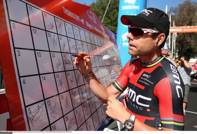 Cadel Evans reports for duty.