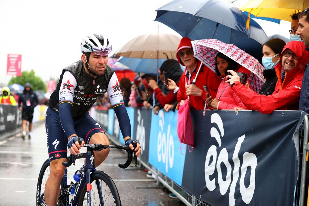 LAVARONE ITALY MAY 25 Mark Cavendish of United Kingdom and Team QuickStep Alpha Vinyl prior to the 105th Giro dItalia 2022 Stage 17 a 168 km stage from Ponte di Legno to Lavarone 1161m Giro WorldTour on May 25 2022 in Lavarone Italy Photo by Michael SteeleGetty Images