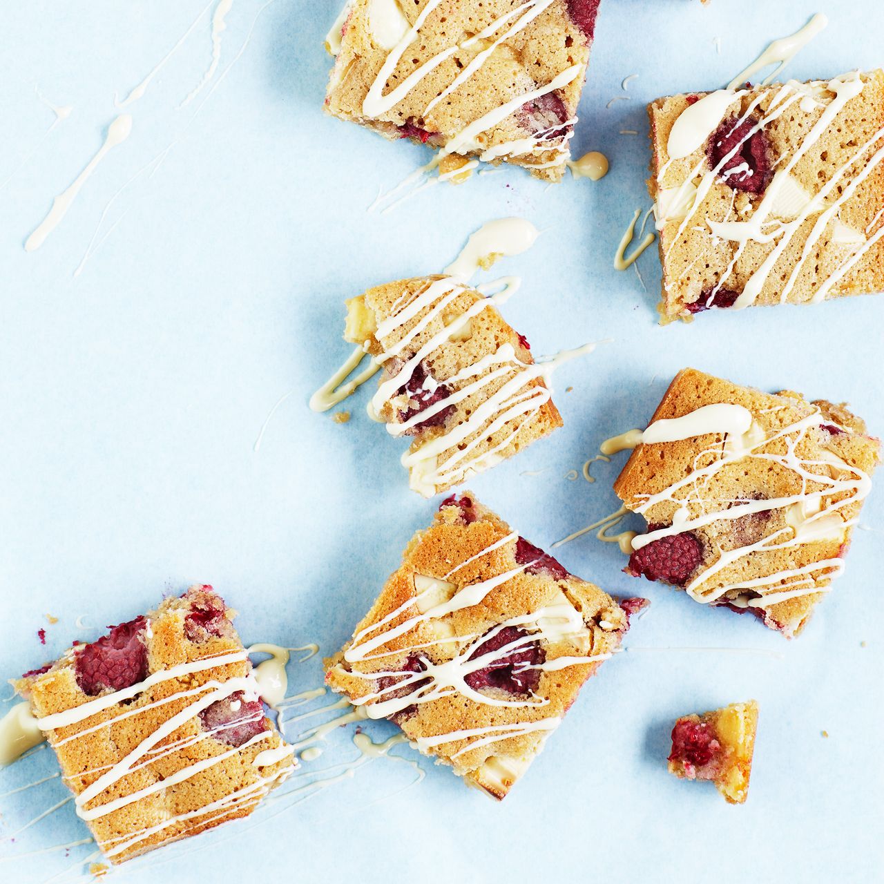 Gluten Free White Chocolate and Raspberry Blondies