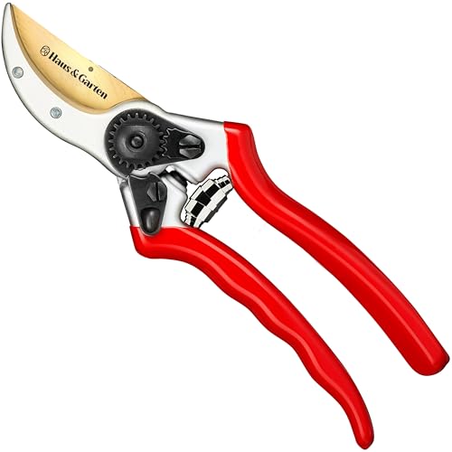 Haus &amp;amp; Garten Classicpro 8.5" Professional Premium Titanium Bypass Pruning Shears - Use as Pruners, Garden Shears, Heavy Duty Handheld Pruning Shears for Gardening, Clippers, Pruner Scissor Tool