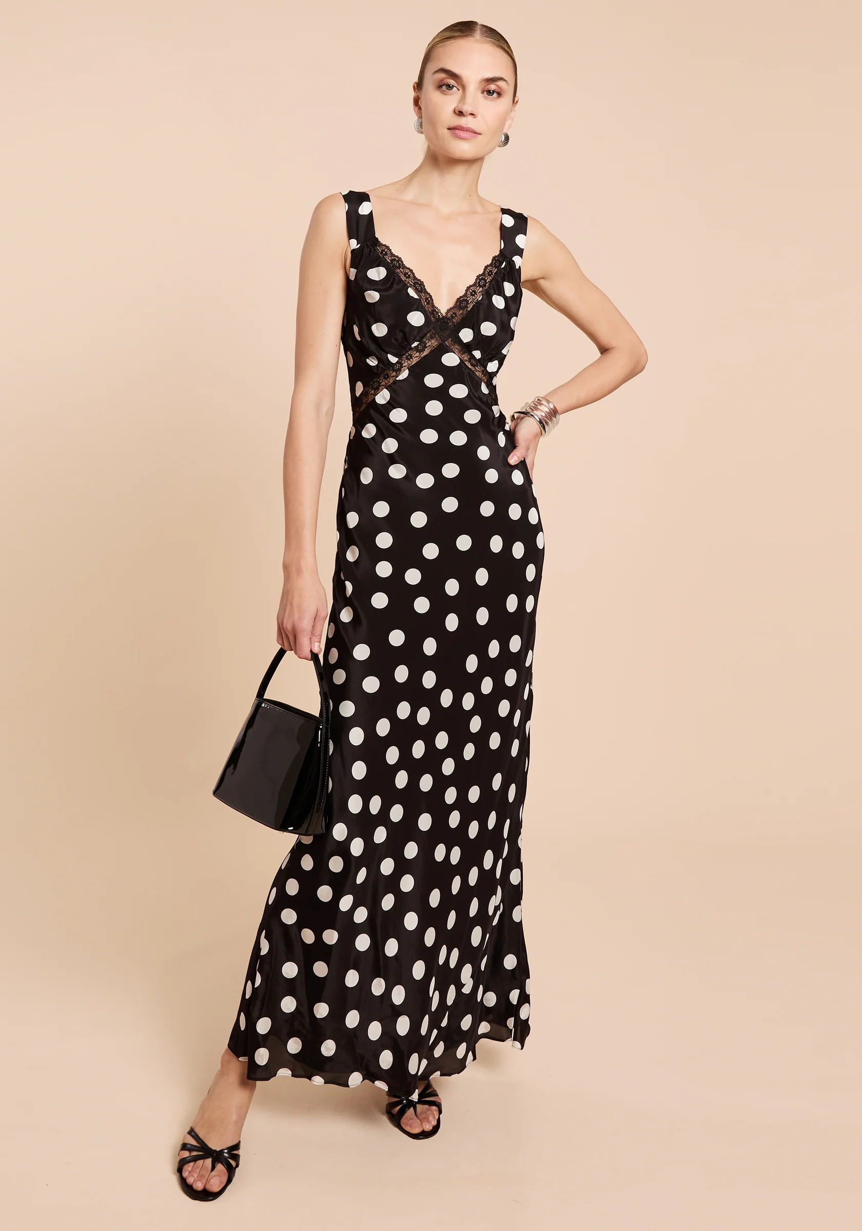 Kourt, Sutton Dress in Black Polka Dot, Member Price is $79