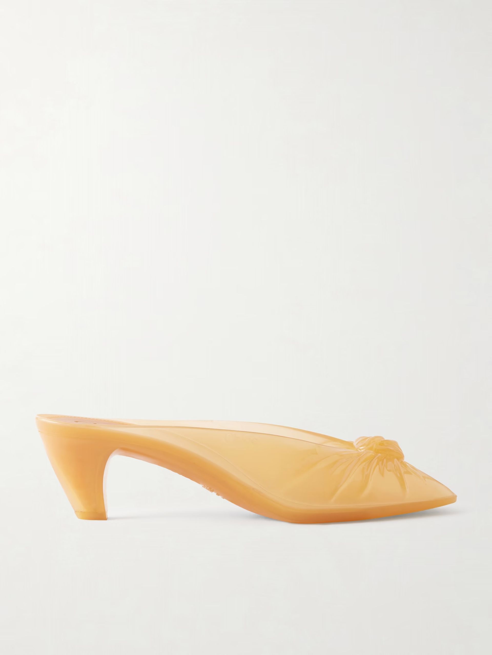 Chloé, Ruched TPU Mules in Brown