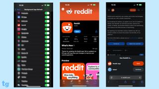 Reddit app hidden but still appearing