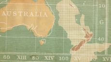 Illustrative collage of Australia, New Zealand, and the hypothetical continent of Zealandia.