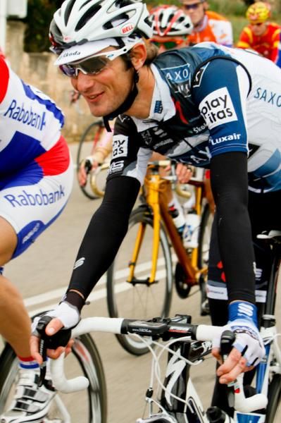 Frank Schleck (Team Saxo Bank) was seen chatting with many riders today.