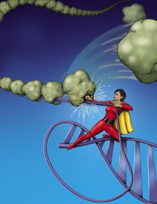 Like a superhero, the helicase PcrA reels in single-stranded DNA and knocks off hijacker proteins that could harm the genetic material.