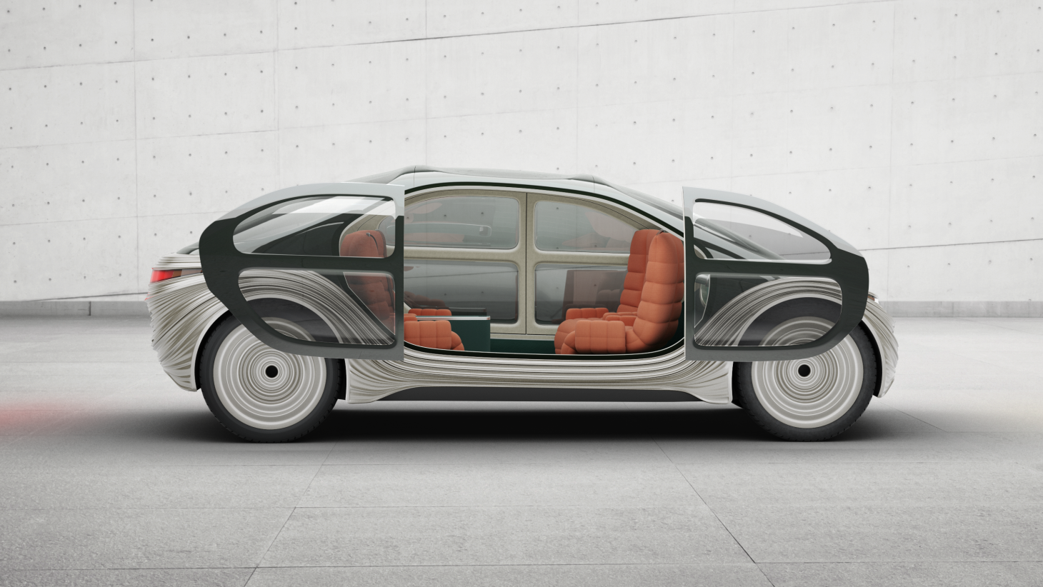 Interior view of Heatherwick studio electric vehicle