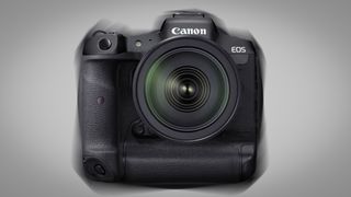Illustration of haptic feedback on a Canon EOS R1 (mockup)
