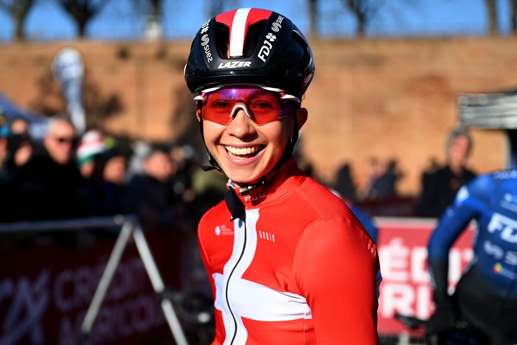 Cecilie Uttrup Ludwig at the Strade Bianche race start