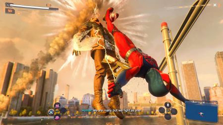 An upside down drop kick in Marvel's Spider-Man 2