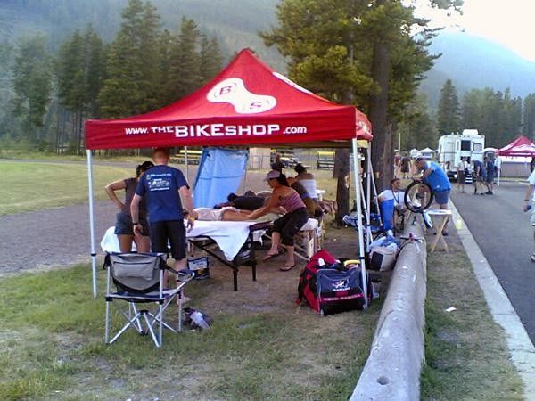The recovery tent.