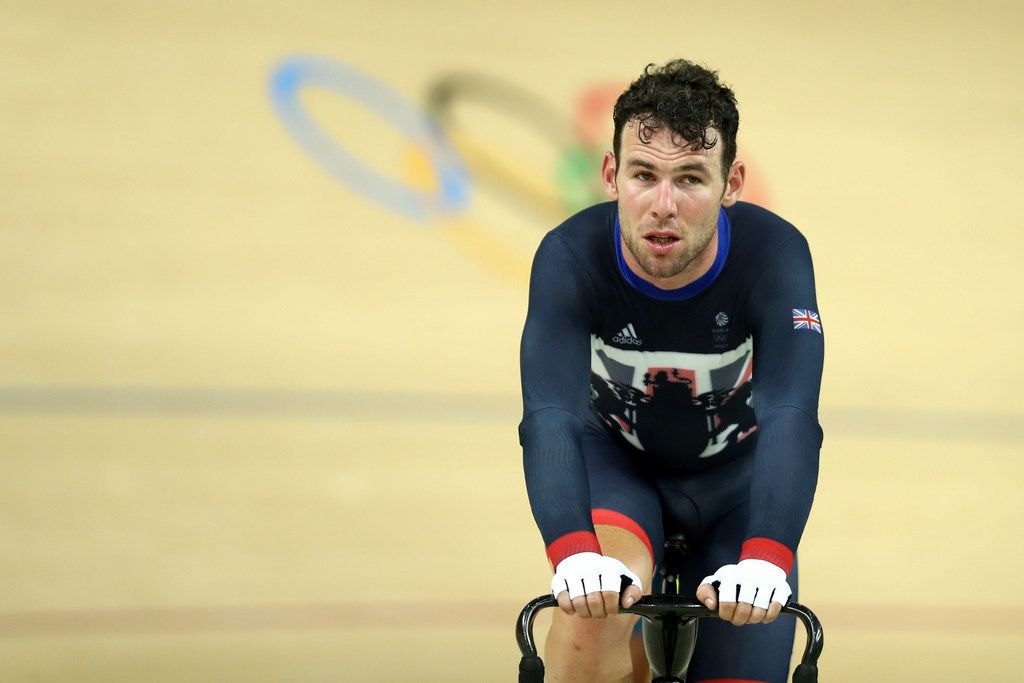 Mark Cavendish cools down after the race