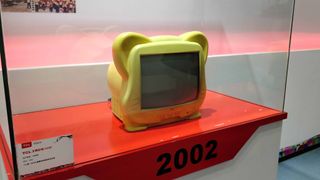 TCL's experimental designs have included this pet-inspired CRT TV, with ears and whiskers rounding out the body (Image Credit: TechRadar)