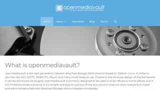 Website screenshot for OpenMediaVault