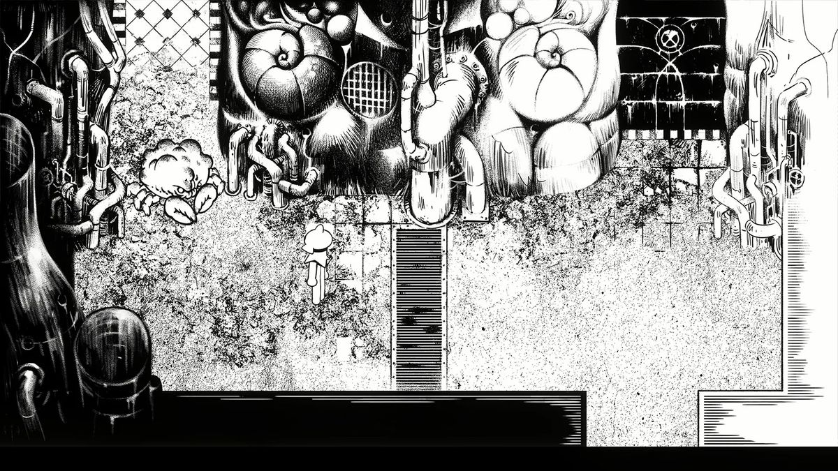 A monochrome art video game