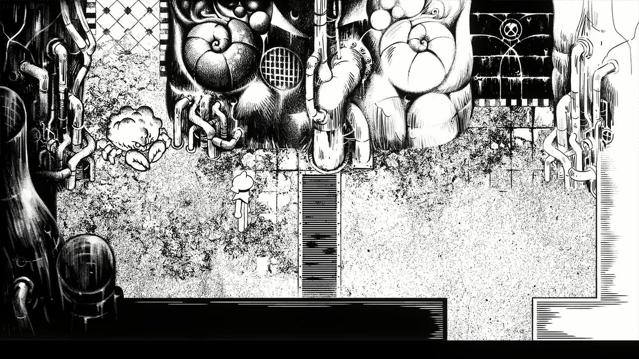 A monochrome art video game