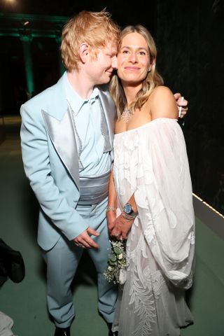 Ed Sheeran and Cherry Seaborn attend The 2024 Met Gala Celebrating "Sleeping Beauties: Reawakening Fashion" at The Metropolitan Museum of Art on May 06, 2024 in New York City