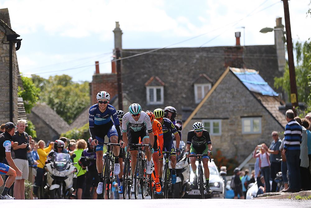 The breakaway in action during stage 7 at the Tour of Britain