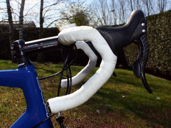 Hincapie is using an ergonomic-bend Easton EA70 handlebar.