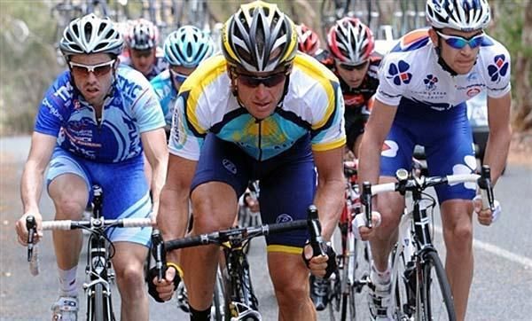 Armstrong on the attack in the Tour Down Under.