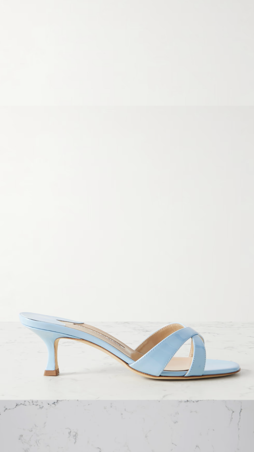 MANOLO BLAHNIK, Callamu 50 Patent-Leather Mules