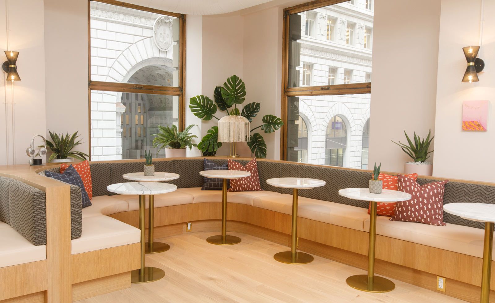 Alda Ly spearheaded this colourful and geometric workspace interior at The Wing