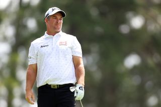 Ryan Fox watches his approach shot into the green