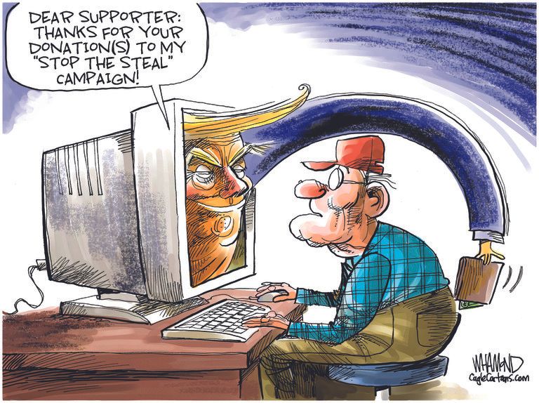 Political Cartoon U.S. trump donations