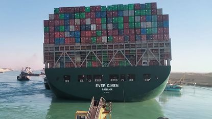 Ever Given container ship in the Suez Canal