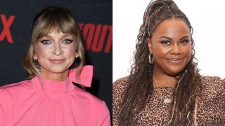 a split photo of lauren lapkus and nicole byer newcomers