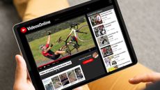 Image of cyclist crashing video uploaded to video sharing platform