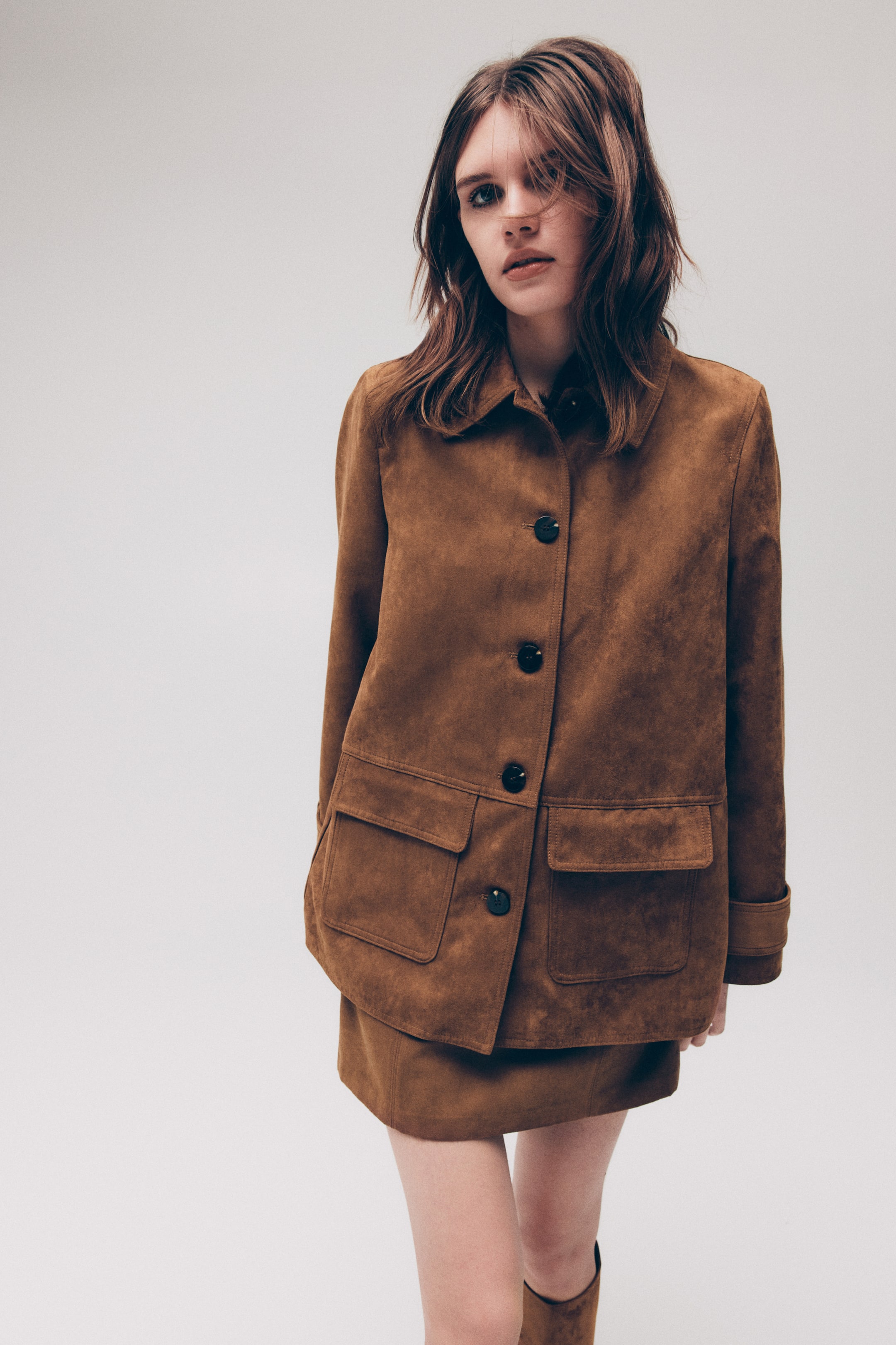 Jacket With Collar - Dark Beige