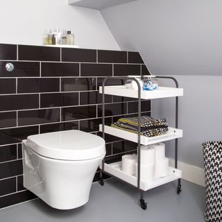 toilet with rack trolley