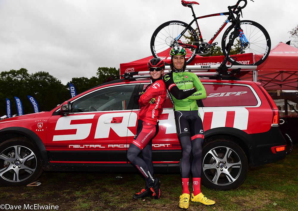 Curtis White (Cannondale) with his sister Emma before the race