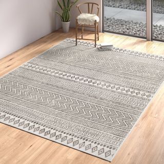 Laruth Tribal Black/white Indoor/outdoor Area Rug