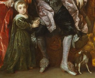 Anthony van Dyck (1599–1641), Charles I and Henrietta Maria with Prince Charles and Princess Mary (‘The Greate Peece’), 1632 Oil on canvas, 303.8 x 256.5 cm RCIN 405353 Royal Collection Trust / © Her Majesty Queen Elizabeth II 2018 Exhibition organised in partnership with Royal Collection Trust