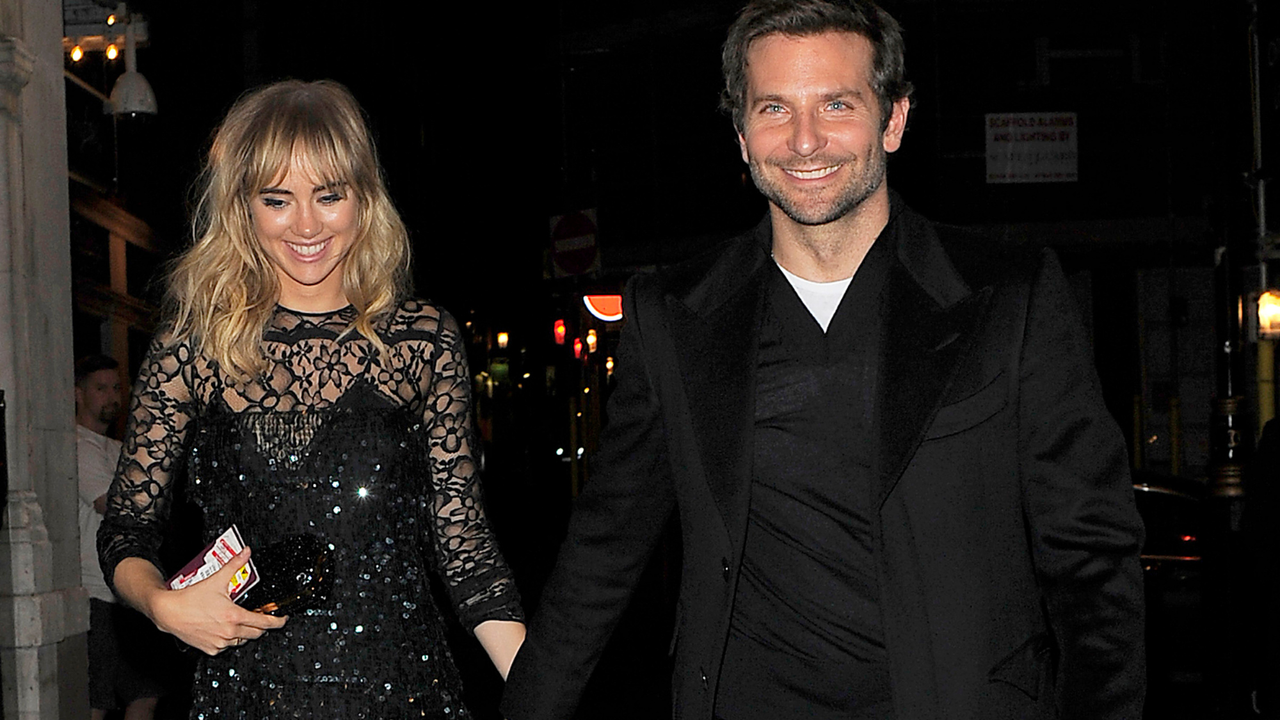 Suki Waterhouse and Bradley Cooper head to J Sheeky restaurant for dinner on September 15, 2014 in London, England.