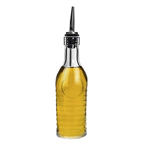 Bormioli Rocco Officina 1825 Olive Oil/vinegar Bottle Stainless Steel Pouring Spout 268 Ml