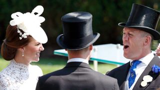 Catherine, Duchess of Cambridge, Prince William, Duke of Cambridge and Mike Tindall attend day 1 of Royal Ascot at Ascot Racecourse on June 20, 2017 in Ascot, England.