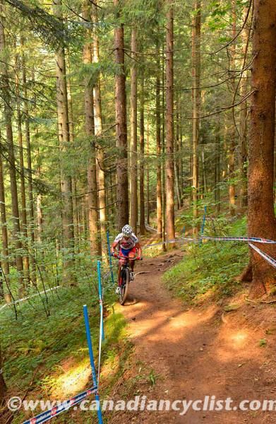 The long singletrack climb to the top of the course