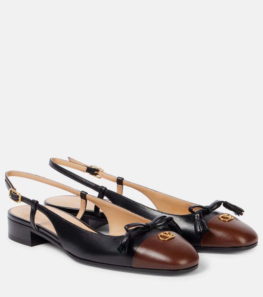 Valet Du Roi Leather Slingback Flats