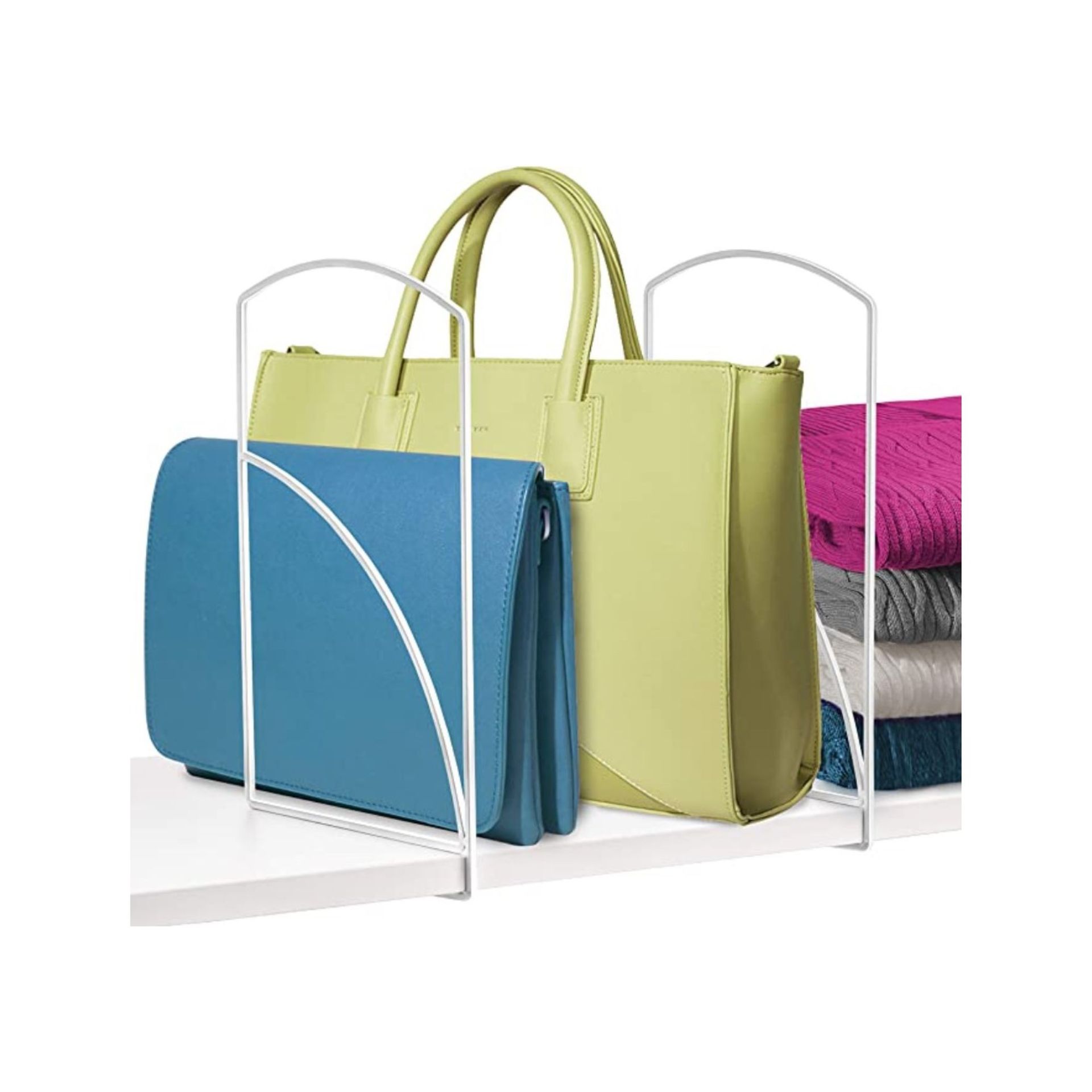 Penyelenggara tas tangan putih dengan saku di atasnya