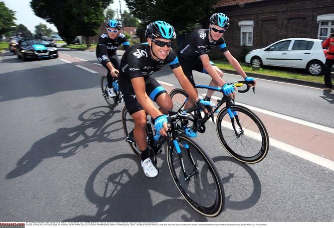 Richie Porte, Geraint Thomas, and Chris Froome